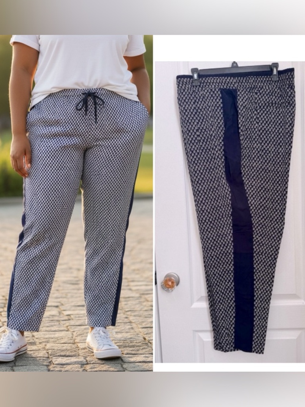 DRAWSTRING WAIST PANTS 20W. ELASTIC WAISTBAND. FRONT POCKETS. STRAIGHT LEG. PLUS